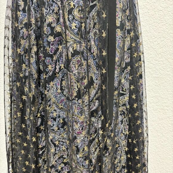 Ecote Womens Paisley Wrap Maxi Dress XS Black Stunning Cocktail Party Sleeveless - Picture 8 of 14